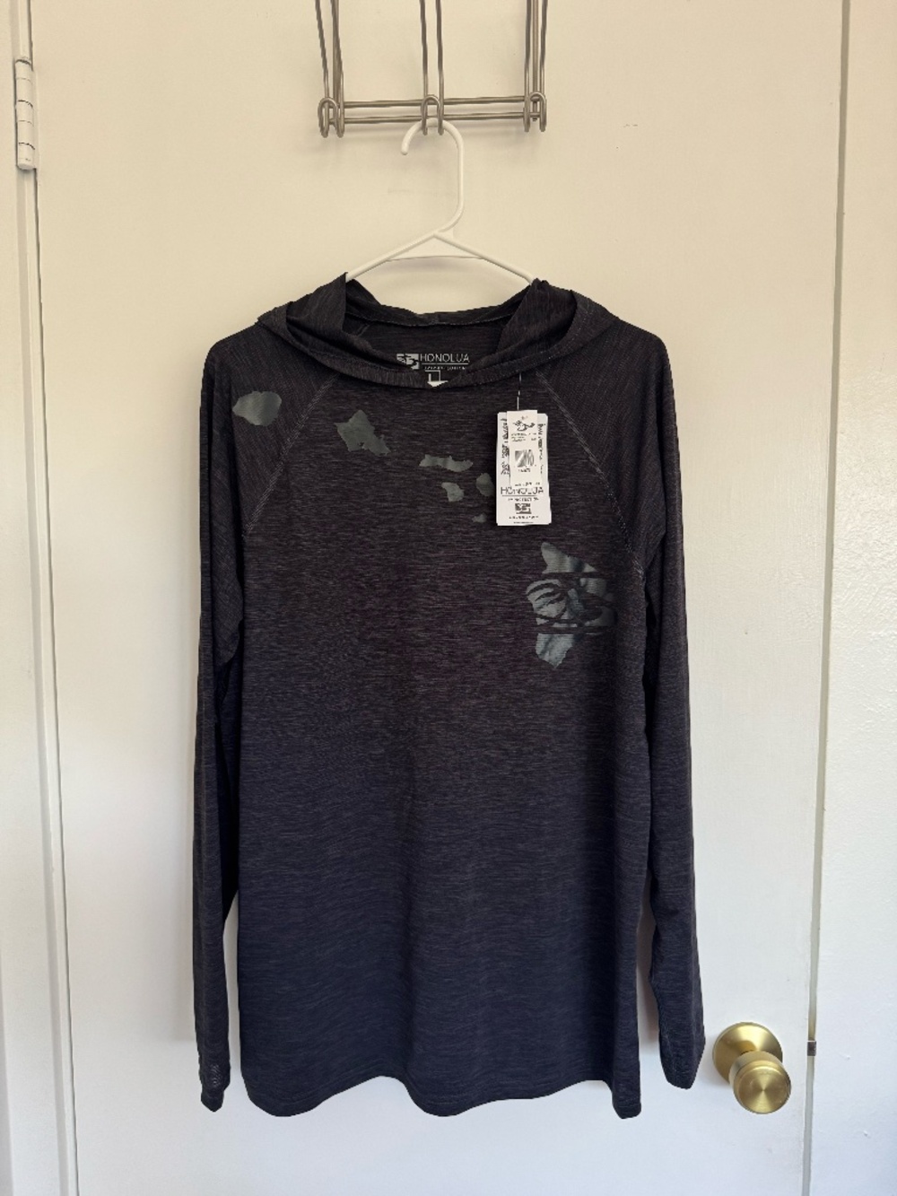 Honolua Men's UV Protection Hooded Long Sleeve Hawaii Shirt Large NWT